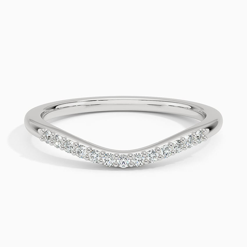 Petite Curved Diamond Ring (1/10 ct. tw.) in white gold — top view