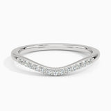Petite Curved Diamond Ring (1/10 ct. tw.) in white gold — top view