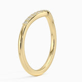 Petite Curved Diamond Ring (1/10 ct. tw.) in yellow gold — side view