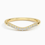 Petite Curved Diamond Ring (1/10 ct. tw.) in yellow gold — top view