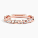 Petite Twisted Vine Diamond Ring (1/8 ct. tw.) in rose gold — top view