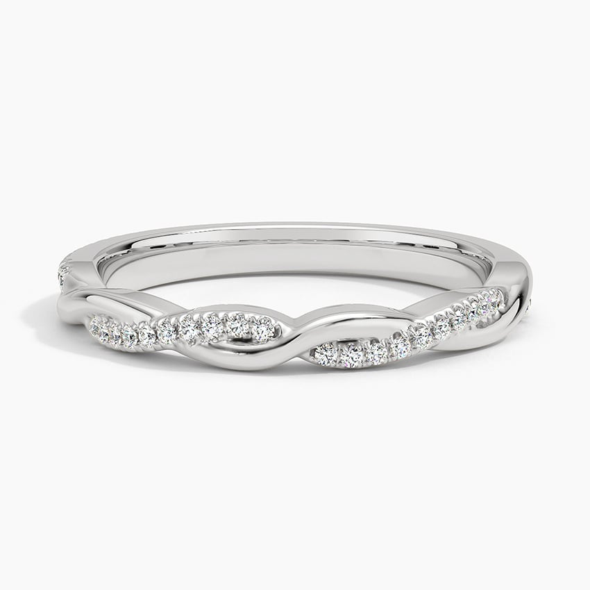 Petite Twisted Vine Diamond Ring (1/8 ct. tw.) in white gold — top view