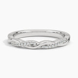 Petite Twisted Vine Diamond Ring (1/8 ct. tw.) in white gold — top view