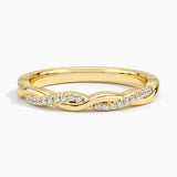 Petite Twisted Vine Diamond Ring (1/8 ct. tw.) in yellow gold — top view
