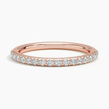 Petite Shared Prong Half Coverage Diamond Ring (1/4 ct. tw.) in rose gold — top view