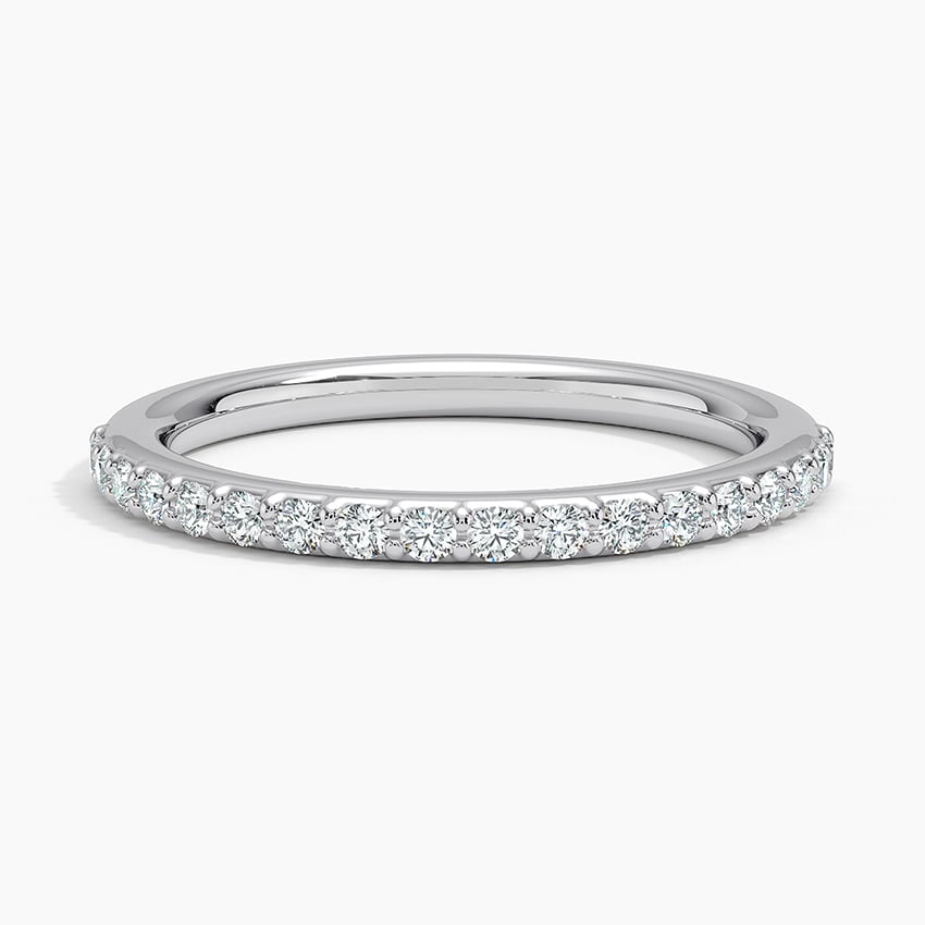 Petite Shared Prong Half Coverage Diamond Ring (1/4 ct. tw.) in white gold — top view