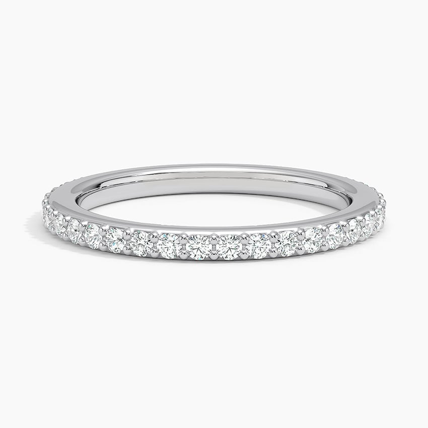 Petite Shared Prong Three-Quarter Coverage Diamond Ring (3/8 ct. tw.) in white gold — top view