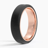 Jett Black 6mm Wedding Ring in rose gold — side view