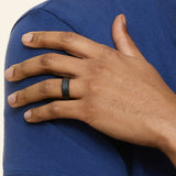 Jett Black 6mm Wedding Ring in white gold