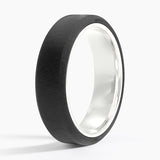 Jett Black 6mm Wedding Ring in white gold — side view