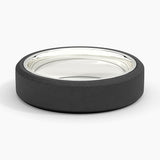 Jett Black 6mm Wedding Ring in white gold — top view
