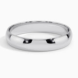 Slim Profile 4mm Wedding Ring in white gold — top view