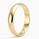 Slim Profile 4mm Wedding Ring in yellow gold — side view