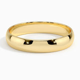 Slim Profile 4mm Wedding Ring in yellow gold — top view