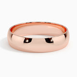 Slim Profile 5mm Wedding Ring in rose gold — top view