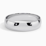 Slim Profile 5mm Wedding Ring in white gold — top view