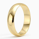 Slim Profile 5mm Wedding Ring in yellow gold — side view