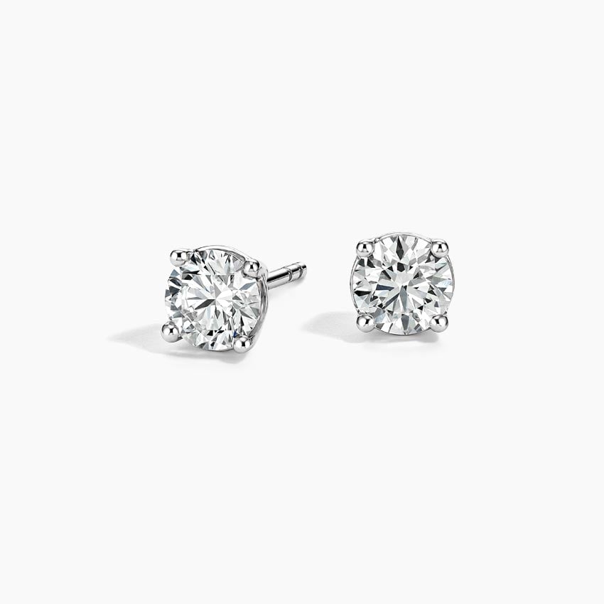 Perfect 4-Prong Diamond Stud Earrings (1 ct. tw.) in white gold — top view