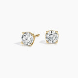 Perfect 4-Prong Diamond Stud Earrings (1 ct. tw.) in yellow gold — top view