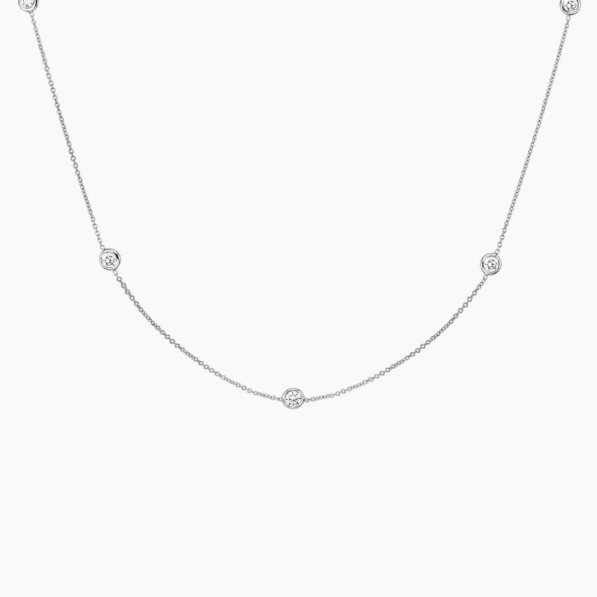 Bezel Strand 18 in. Diamond Necklace (2/3 ct. tw) in white gold — top view