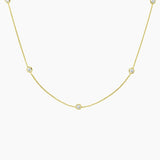 Bezel Strand 18 in. Diamond Necklace (2/3 ct. tw) in yellow gold — top view
