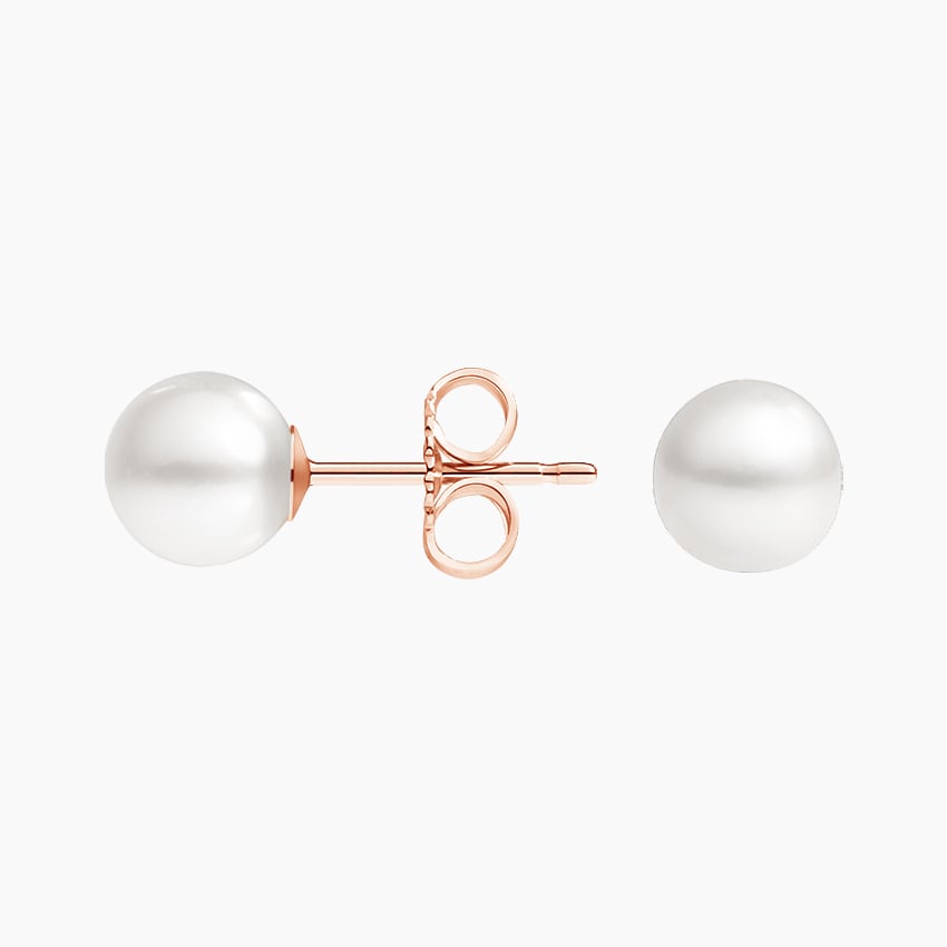 Premium Akoya Cultured Pearl Stud Earrings (6mm)