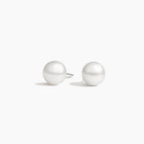 Premium Akoya Cultured Pearl Stud Earrings (6mm) in white gold — top view