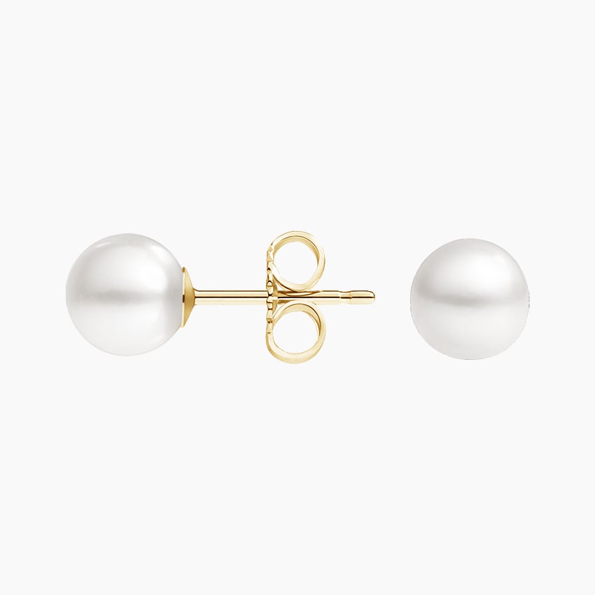 Premium Akoya Cultured Pearl Stud Earrings (6mm)