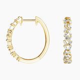 Baguette Diamond Cluster Hoop Earrings (1/4 ct. tw.) — image 6