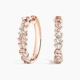 Baguette Diamond Cluster Hoop Earrings (1/4 ct. tw.) in rose gold — top view