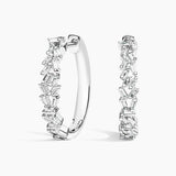 Baguette Diamond Cluster Hoop Earrings (1/4 ct. tw.) in white gold — top view