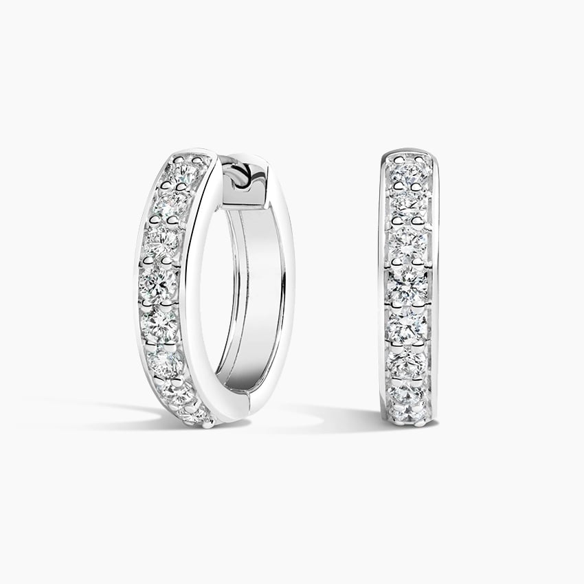 Luxe Diamond Huggie Earrings (1/2 ct. tw.) in white gold — top view