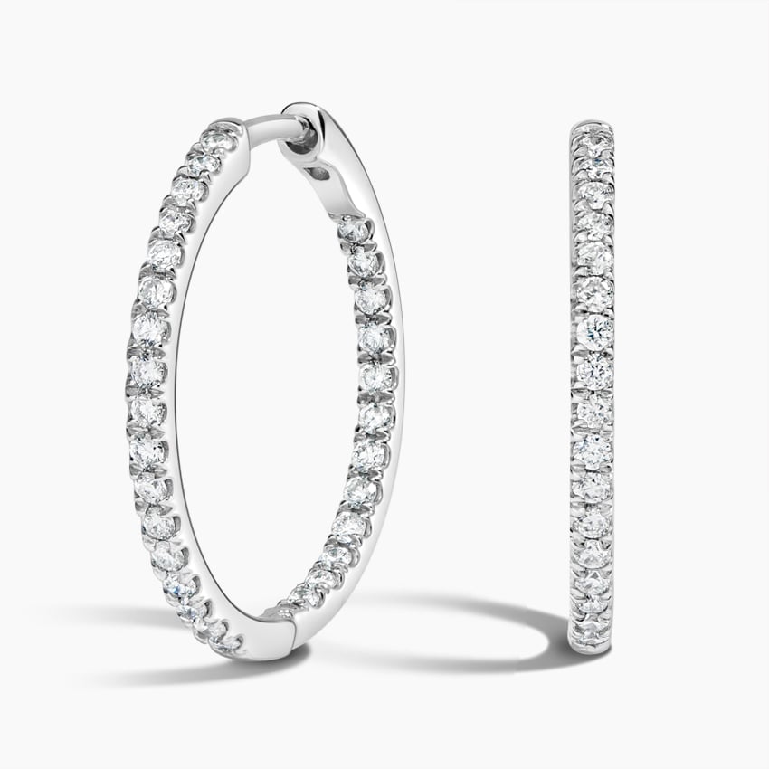 Small Perfect Hoop Lab Diamond Earrings — top view