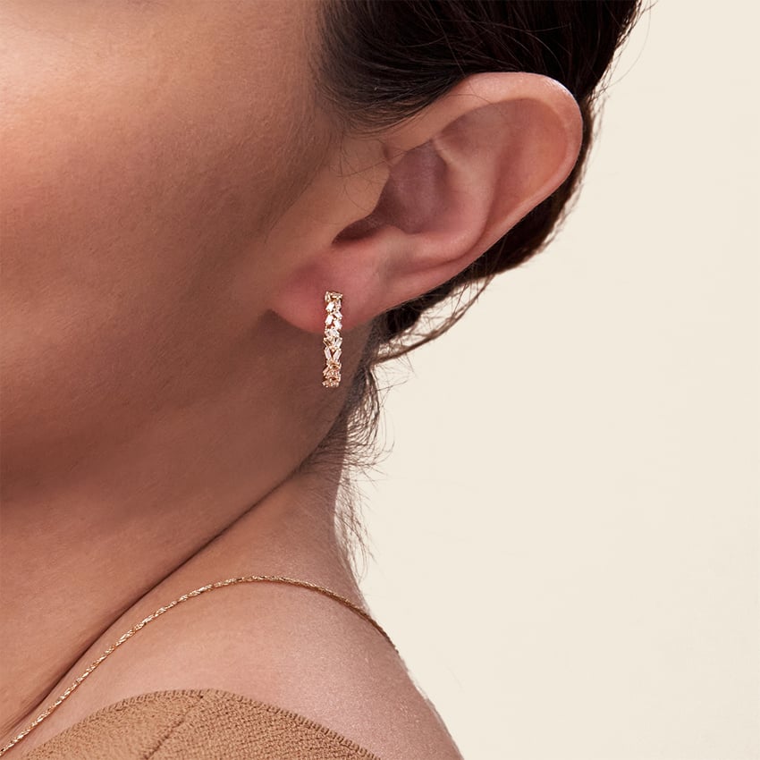 Baguette Diamond Cluster Hoop Earrings (1/4 ct. tw.)