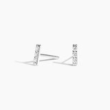 Pavé Bar Diamond Earrings in white gold — top view