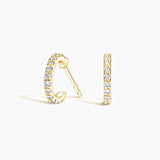 Pavé Bar Diamond Earrings in yellow gold — top view