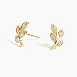 Juniper Diamond Earrings in yellow gold — top view