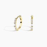 Allegra Diamond Hoop Earrings in yellow gold — top view