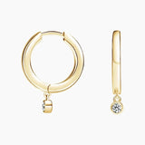 Diamond Drop Huggie Earrings — image 6