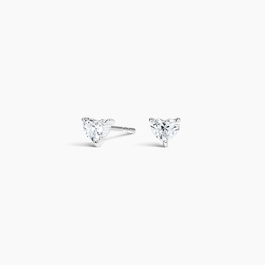 Heart Lab Diamond Stud Earrings (1/4 ct. tw.) in white gold — top view