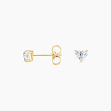 Heart Lab Diamond Stud Earrings (1/4 ct. tw.) in yellow gold