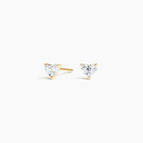 Heart Lab Diamond Stud Earrings (1/4 ct. tw.) in yellow gold — top view