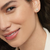 Freshwater Cultured Pearl Halo Diamond Earrings (5mm) — image 5