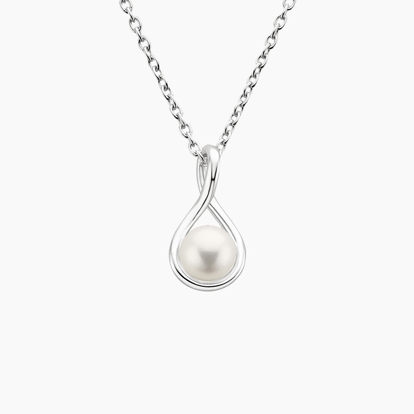 Premium Akoya Cultured Pearl Twist Pendant (6mm) — top view