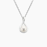 Premium Akoya Cultured Pearl Twist Pendant (6mm) — top view