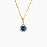 Sapphire Pavé Twist Pendant — top view