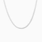 Dezi 16 in. Herringbone Necklace (2.8mm) in white gold — top view