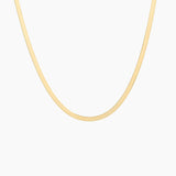 Dezi 16 in. Herringbone Necklace (2.8mm) in yellow gold — top view