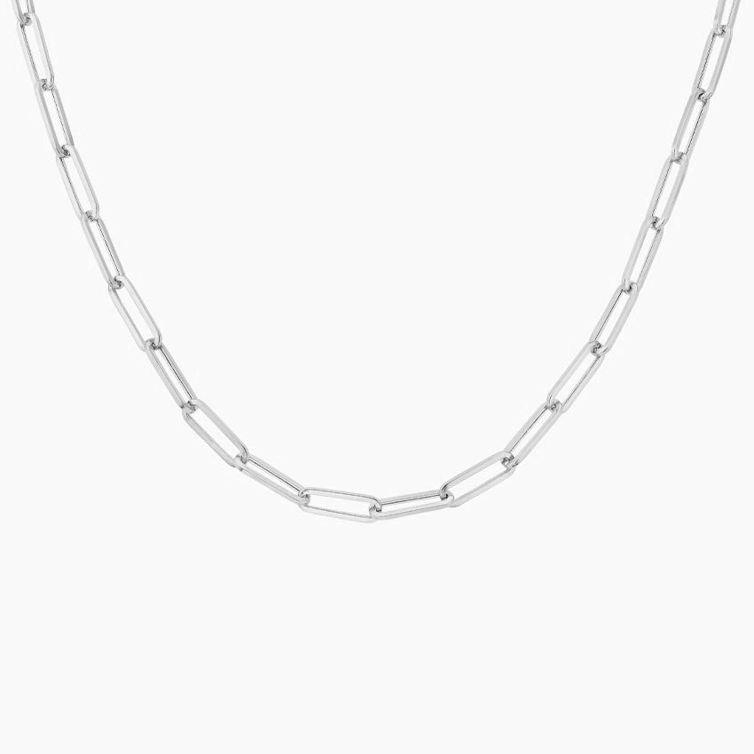 Devon 18 in. Paperclip Chain Necklace (Small) in yellow gold — top view