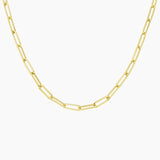 Devon 18 in. Paperclip Chain Necklace (Small) in yellow gold — top view